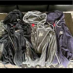 3 Nike Zipup Sweatshirts